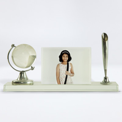 Globe and Pen Crystal